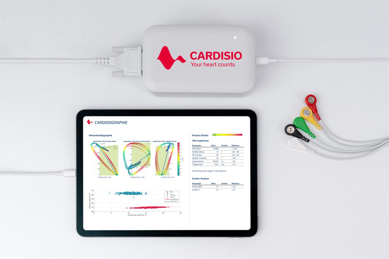 Cardisio-Gerät mit Tablet-Befund – Cardisiographie in der Praxis J. Nassar