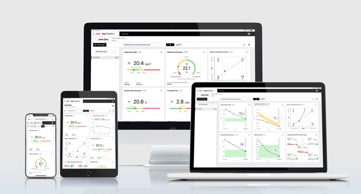 seca myAnalytics – Auswertung der Körperzusammensetzung auf Tablet, Smartphone und PC